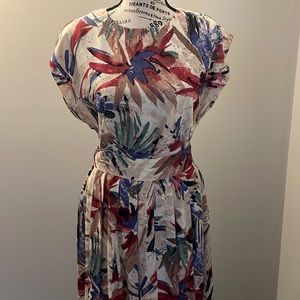 Colorful two piece blouse and skirt set